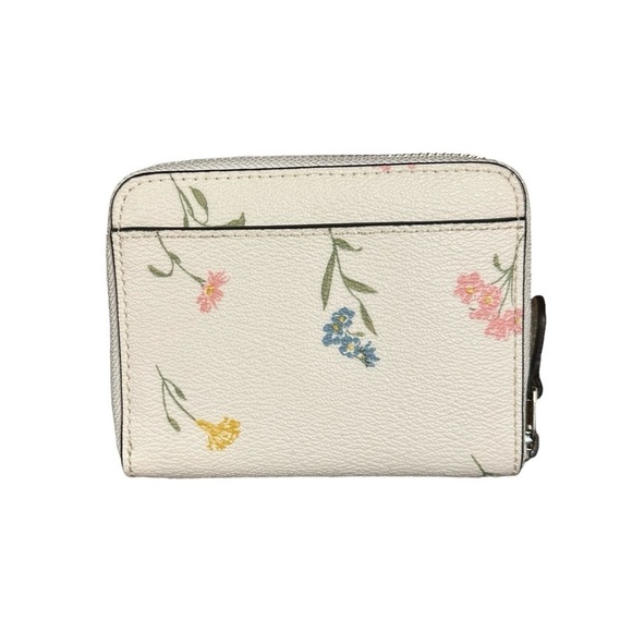 Coach Small Zip Around Wallet Multi Floral Print #F73025 Chalk Multi/Silver New - Picture 2 of 15